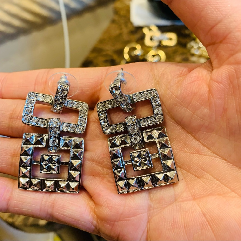 Vintage silver statement earrings
